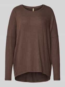 Soyaconcept Shirt met ronde hals SC-BIARA 1 comfortabele trui elastische viscosekwaliteit in gemêleerde uitstraling