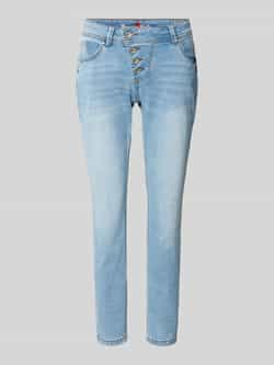 Buena Vista Slim fit jeans met asymmetrische knoopsluiting model 'Malibu'