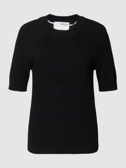SELECTED FEMME Dames Tops & T-shirts Slfelinna New Ss Knit Top Zwart