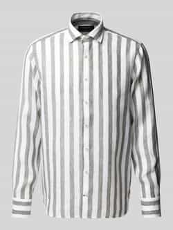 OLYMP SIGNATURE SLIM FIT Slim fit linnen overhemd met kentkraag model 'Sykia'
