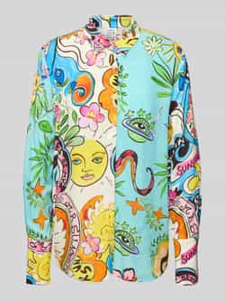 Emily Van den Bergh Blouse van viscose met kentkraag en sportmanchetten