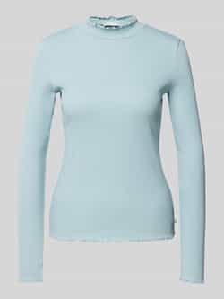 Tom Tailor Denim Slim fit shirt met lange mouwen van katoenmix met boorden met volants