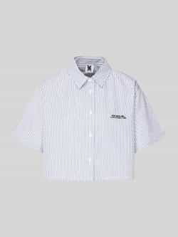 Karo Kauer Korte overhemdblouse met labelstitching