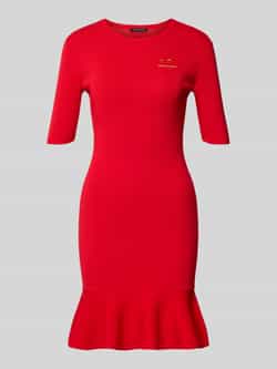 Armani Exchange Knielange jurk van viscosemix met labelstitching