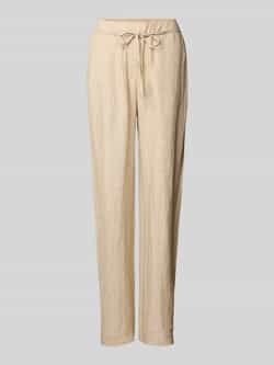 MAC Straight leg linnen broek met strikceintuur model 'Chiara'