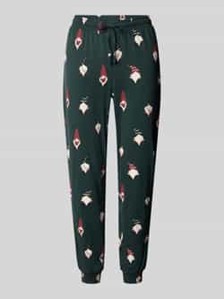 Jake*s Casual Pyjamabroek met elastische band en tunnelkoord