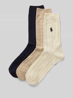 Polo Ralph Lauren Sokken met kabelpatroon in een set van 3 paar