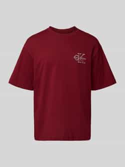 Calvin Klein Jeans Regular fit T-shirt met logostitching model 'Micro'