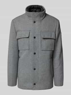 Tom Tailor Regular fit lange wollen jas van wolmix met afneembare binnenkraag