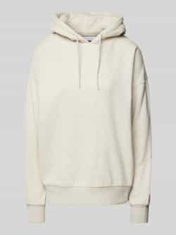 Review Hoodie met labelprint en viscose