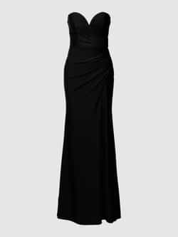 Mascara Strapless maxi-jurk met plooien en loopsplit