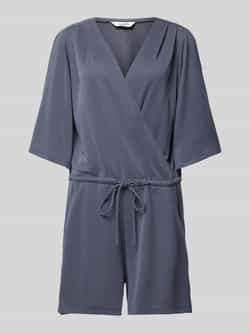 MbyM Blauwe Korte Playsuit met V-Hals Blue Dames