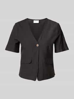 Vila Regular fit blouse met knoopsluiting en klepzakken
