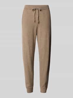 Jake*s Casual Joggingbroek van kasjmier met elastische band