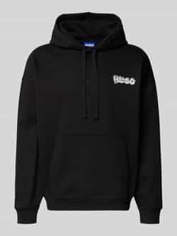 Hugo Blue Relaxed fit hoodie van puur katoen model 'NYROHOOD'