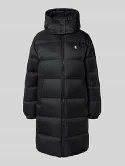 Calvin Klein Jeans Regular fit gewatteerde lange jas met logoprint model 'Essential'