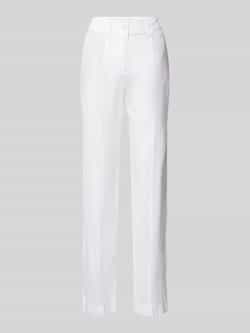 S.Oliver RED LABEL Wide leg linnen broek met vaste persplooien