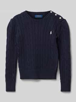 Polo Ralph Lauren Teens Gebreide pullover met logostitching model 'CABLE'