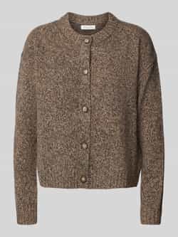 Christian Berg Woman Cardigan met extra brede schouders en knoopsluiting