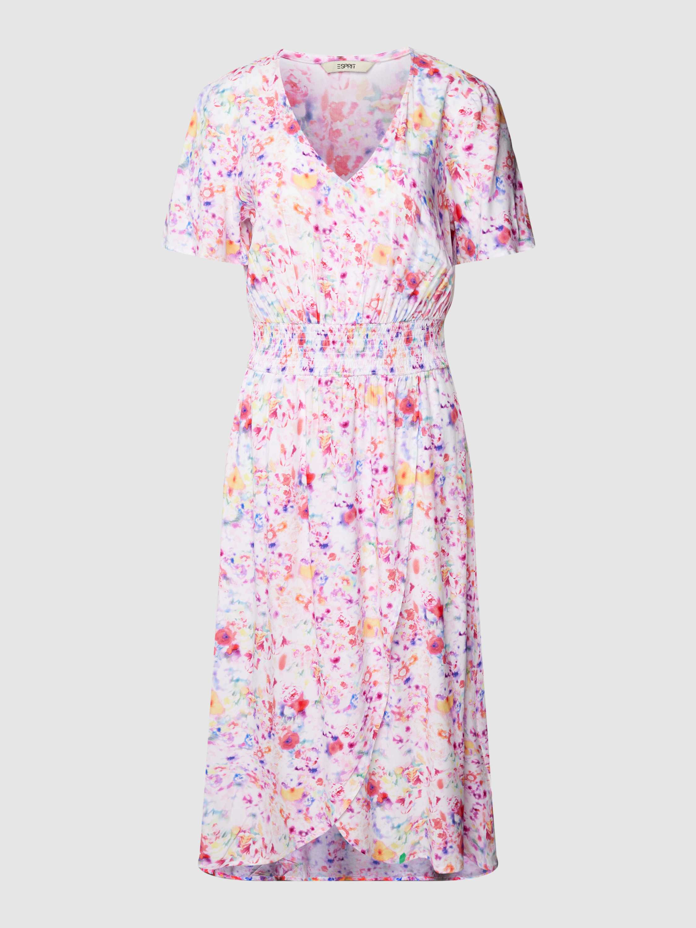 Esprit Midi-jurk van viscose met all-over print