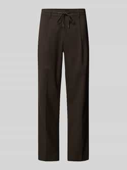 Selected Homme Tapered fit stoffen broek met bandplooien model 'LEROY'