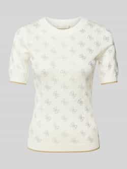 Guess Elegante korte mouw gebreide top White Dames