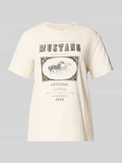 Mustang T-shirt met labelprint model 'Rosewooc'