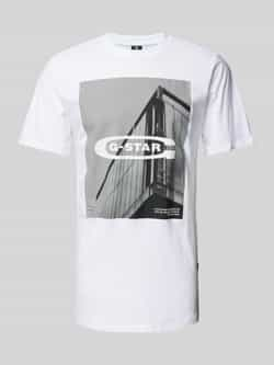 G-Star Raw T-shirt met motief- en labelprint model 'oldskool'