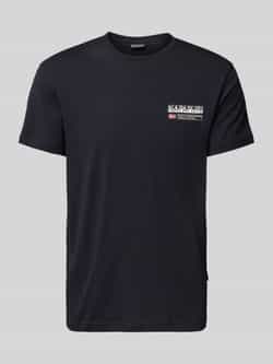 Napapijri Zwarte Katoenen T-Shirt met Print Logo Black Heren