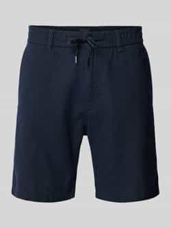 Boss Orange Tapered fit korte linnen broek met elastische band