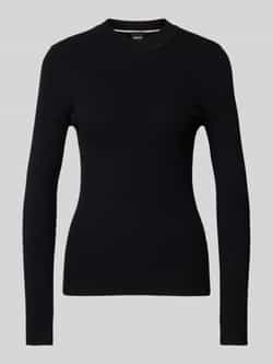 Boss Pullover met geribde ronde hals model 'Feskiera'