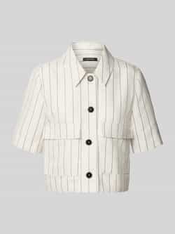 Comma Regular fit blazer met klepzakken en 1 2-mouwen