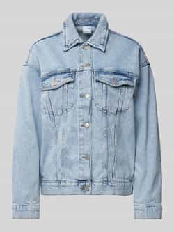 Vero Moda Regular fit jeansjack van katoenmix met fly-away-kraag model 'TESSA'