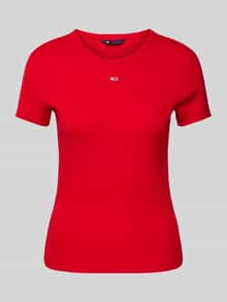TOMMY JEANS T-shirt Slim Essential Rib Shirt Rippshirt Rundhalsshirt