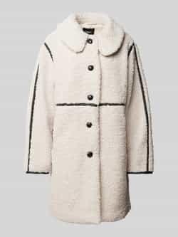 Only Comfort fit lange jas van teddybont met leerlook model 'RUBI'
