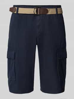 Lerros Korte regular fit cargobroek met riem
