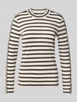 Marc Cain Shirt met lange mouwen van katoenmix met ruches