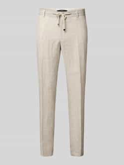 JOOP! Collection Slim fit linnen broek met elastische band model 'Sake'