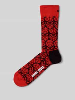 Happy Socks Regular fit sokken met motiefstitching model 'Spider-Man'