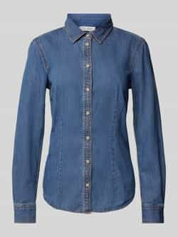 Christian Berg Woman Slim fit jeansblouse met platte kraag