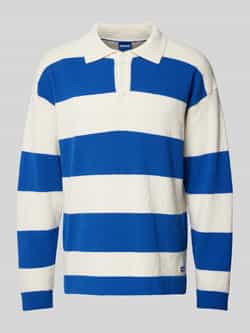 Hugo Blue Gebreide pullover met platte kraag model 'Sellih'