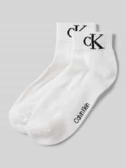 Calvin Klein Jeans Korte sokken CKJ MEN QUARTER 2P MONOGRAM met een stijlvol logoborduursel (2 paar 2 paar)