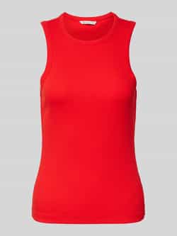 Tom Tailor Denim Slim fit tanktop van katoenmix met geribde look