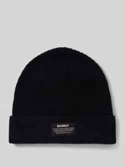ECOALF Beanie van een mix van wol en viscose met labeldetail