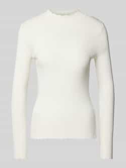 Tom Tailor Denim Slim fit shirt met lange mouwen van viscosemix met ribstructuur