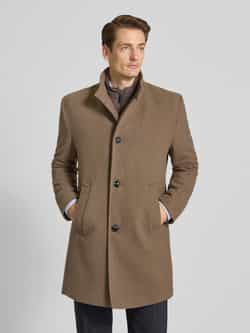 Bugatti Herren Mantel - Klassischer Stehkragenmantel Mit Cashmere Blend, Gefüttert