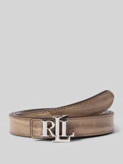 Lauren Ralph Lauren Riem van runderleer met labelapplicatie