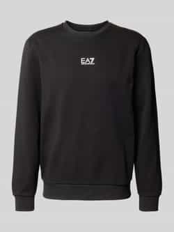 EA7 Emporio Armani Central Logo Fleece Sweatshirt Black- Heren Black
