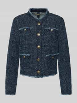 Marc Cain Regular fit blazer met opstaande kraag en blinde knoopsluiting