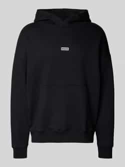 Hugo Blue Hoodie met labelprint model 'Nazardo'